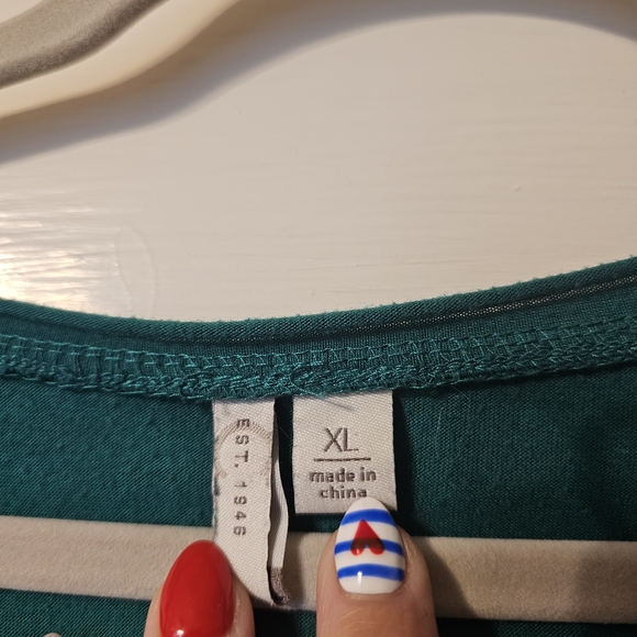 Est. 1946 Forest Green Long Sleeve Top with Studded Sleeves XL 4/$20 - Picture 3 of 4